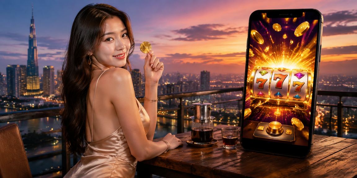 Người dùng Việt Nam trải nghiệm slot game và cá cược trên điện thoại Android tại quán cà phê